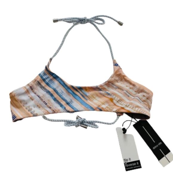 Dolce Vita Bikini Swimsuit Top Cloud Pastel Reversible Halter Bikini Top Size XS - Picture 9 of 11